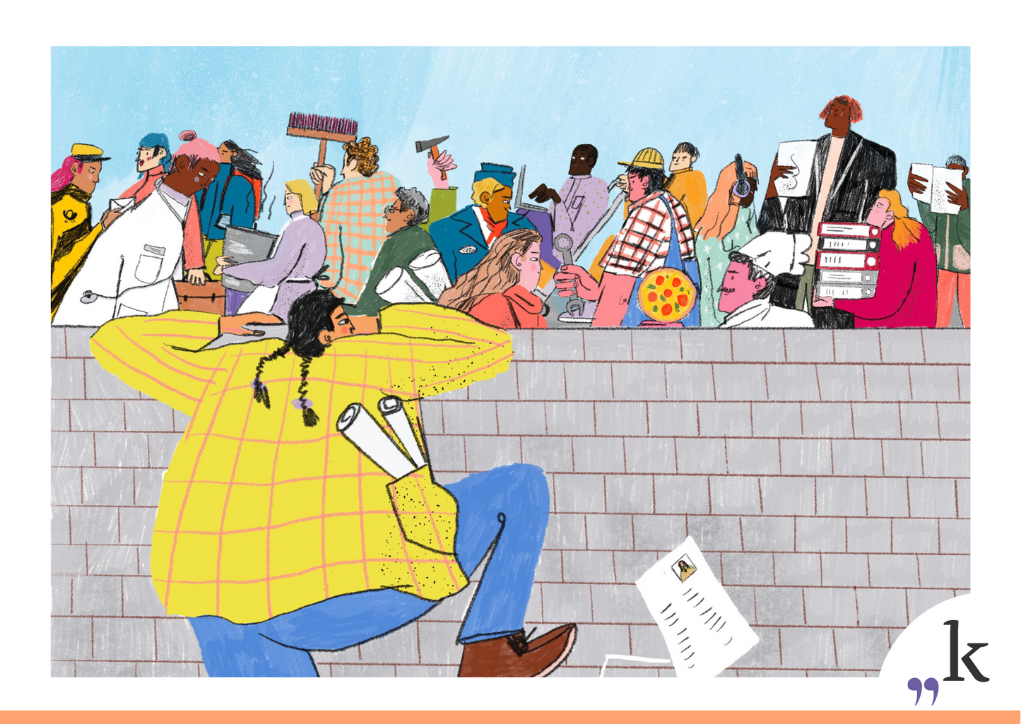 Postkarte zur Printausgabe "In Arbeit" von kohero.